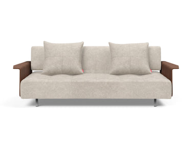 Long Horn D.E.L. sovesofa med armlæn i 280 Avella Sand, set forfra