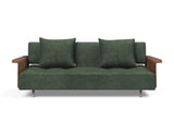 Long Horn D.E.L. sovesofa med armlæn i 281 Avella Pine Green, set forfra