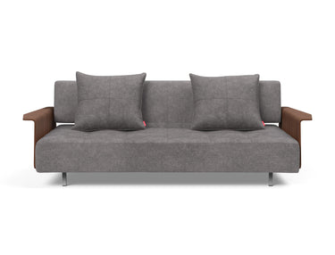Long Horn D.E.L. sovesofa med armlæn i 282 Avella Warm Grey, set forfra