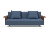 Long Horn D.E.L. sovesofa med armlæn i 302 Weda Blue, set forfra