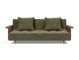 Long Horn D.E.L. sovesofa med armlæn i 316 Cordufine Pine Green, set forfra
