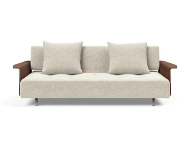 Long Horn D.E.L. sovesofa med armlæn i 357 Taura Off White, set forfra