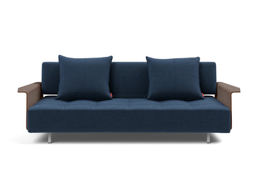 Long Horn D.E.L. sovesofa med armlæn i 414 Esina Indigo Blue, set forfra