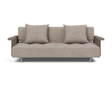 Long Horn D.E.L. sovesofa med armlæn i 472 Yuveno Warm Grey, set forfra