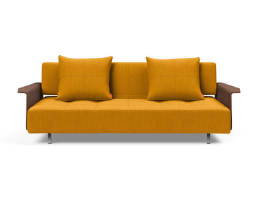 Long Horn D.E.L. sovesofa med armlæn i 507 Elegance Burned Curry, set forfra