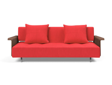 Long Horn D.E.L. sovesofa med armlæn i 511 Elegance Red, set forfra