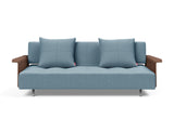 Long Horn D.E.L. sovesofa med armlæn i 525 Mixed Dance Light Blue, set forfra