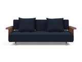 Long Horn D.E.L. sovesofa med armlæn i 528 Mixed Dance Blue, set forfra