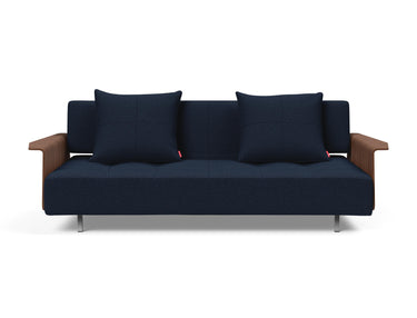 Long Horn D.E.L. sovesofa med armlæn i 528 Mixed Dance Blue, set forfra