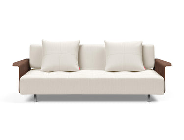 Long Horn D.E.L. sovesofa med armlæn i 531 Bouclé Off White, set forfra