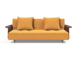 Long Horn D.E.L. sovesofa med armlæn i 536 Bouclé Ochre, set forfra