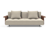 Long Horn D.E.L. sovesofa med armlæn i 539 Bouclé Beige, set forfra