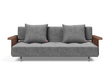 Long Horn D.E.L. sovesofa med armlæn i 563 Twist Charcoal, set forfra
