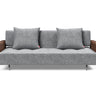 Long Horn D.E.L. sovesofa med armlæn i 565 Twist Granite, set forfra