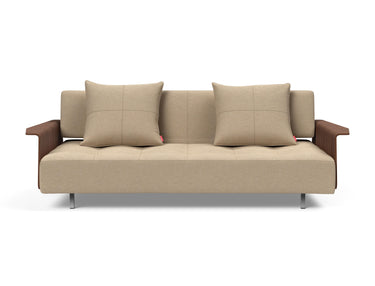 Long Horn D.E.L. sovesofa med armlæn i 587 Phobos Mocha, set forfra