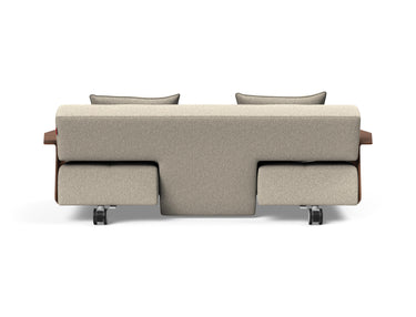 Long Horn D.E.L. sovesofa med armlæn i 539 Bouclé Beige, set bagfra