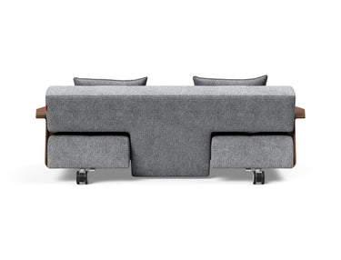 Long Horn D.E.L. sovesofa med armlæn i 565 Twist Granite, set bagfra