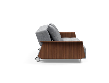 Long Horn D.E.L. sovesofa med armlæn i 565 Twist Granite, set fra siden