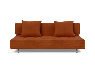 Long Horn D.E.L sovesofa i 595 Corduroy Burnt Orange, set forfra