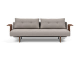 Recast Dark Styletto sovesofa med armlæn i 321 Corocco Warm Grey, set forfra