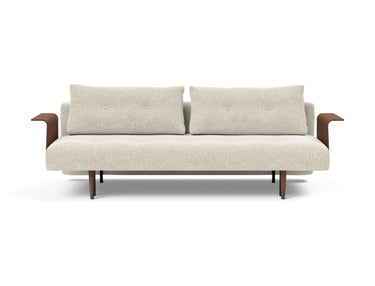Recast Dark Styletto sovesofa med armlæn i 357 Taura Off White, set forfra