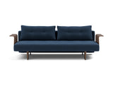 Recast Dark Styletto sovesofa med armlæn i 414 Esina Indigo Blue, set forfra
