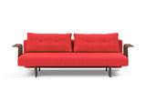 Recast Dark Styletto sovesofa med armlæn i 511 Elegance Red, set forfra