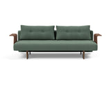 Recast Dark Styletto sovesofa med armlæn i 518 Elegance Green, set forfra