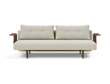 Recast Dark Styletto sovesofa med armlæn i 527 Mixed Dance Natural, set forfra