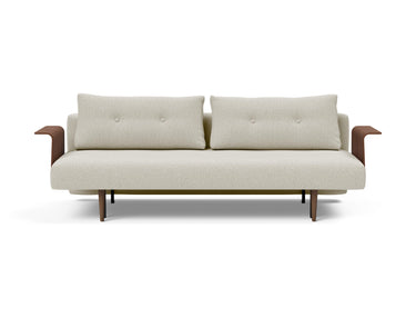 Recast Dark Styletto sovesofa med armlæn i 527 Mixed Dance Natural, set forfra