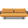 Recast Dark Styletto sovesofa med armlæn i 536 Bouclé Ochre, set forfra