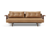 Recast Dark Styletto sovesofa med armlæn i 551 Faunal Brown, set forfra