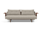 Recast Dark Styletto sovesofa med armlæn i 579 Kenya Gravel, set forfra