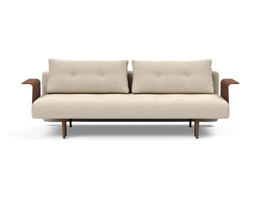 Recast Dark Styletto sovesofa med armlæn i 586 Phobos Latte, set forfra