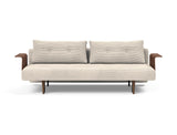 Recast Dark Styletto sovesofa med armlæn i 594 Corduroy Ivory, set forfra