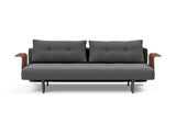 Recast Dark Styletto sovesofa med armlæn i 852 Mahoga Seal Grey, set forfra
