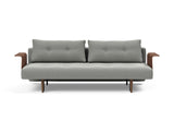 Recast Dark Styletto sovesofa med armlæn i 853 Mahoga Dove Grey, set forfra