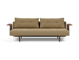 Recast Dark Styletto sovesofa med armlæn i 860 Yogia Olive Brown, set forfra