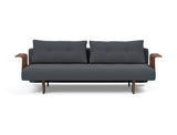 Recast Dark Styletto sovesofa med armlæn i 894 Mozart Grey Bronze, set forfra