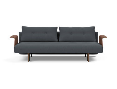 Recast Dark Styletto sovesofa med armlæn i 894 Mozart Grey Bronze, set forfra