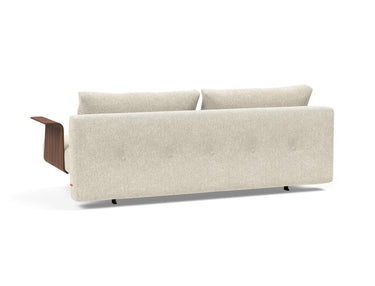 Recast Dark Styletto sovesofa med armlæn i 357 Taura Off White, set skråt bagfra