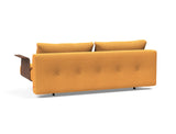 Recast Dark Styletto sovesofa med armlæn i 536 Bouclé Ochre, set skråt bagfra