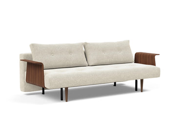 Recast Dark Styletto sovesofa med armlæn i 357 Taura Off White, set skråt forfra