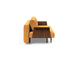 Recast Dark Styletto sovesofa med armlæn i 536 Bouclé Ochre, set fra siden