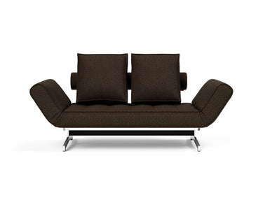 Ghia Chrome daybed i 358 Taura Chocco, set forfra