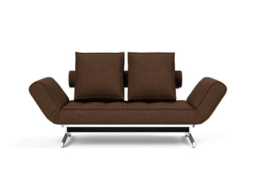 Ghia Chrome daybed i 359 Taura Cappuccino, set forfra