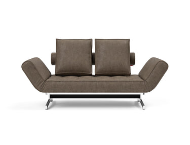 Ghia Chrome daybed i 411 Esina Cedar Brown, set forfra