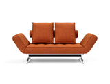 Ghia Chrome daybed i 412 Esina Rust Orange, set forfra
