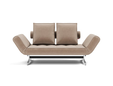 Ghia Chrome daybed i 417 Esina Mocha, set forfra