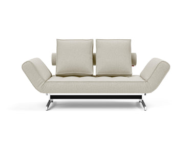 Ghia Chrome daybed i 527 Mixed Dance Natural, set forfra
